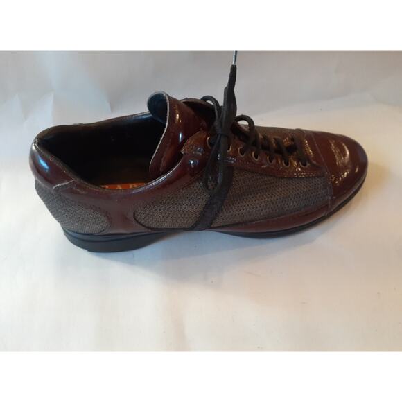 Prada America\'s Cup Sneakers Shoes 3258 US 6 Women\'s Burgundy Leather Gray Mesh main image 12